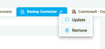 Figure 12: Backup Connector dashboard view options