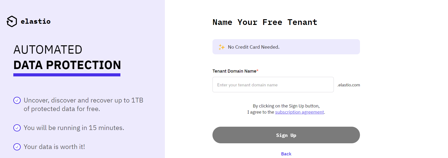 Figure 3: Name your Tenant