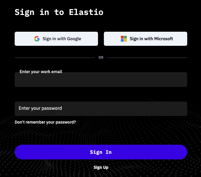 Figure 6: Elastio Tenant account Sign In page
