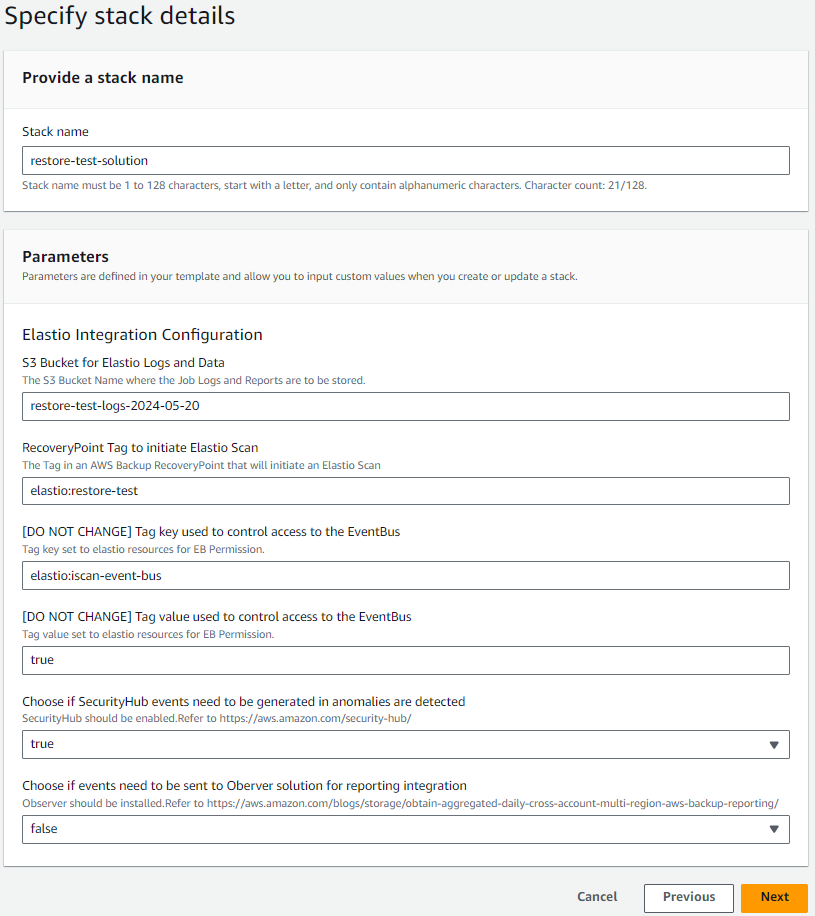 Figure 1: Elastio Restore Test CFN