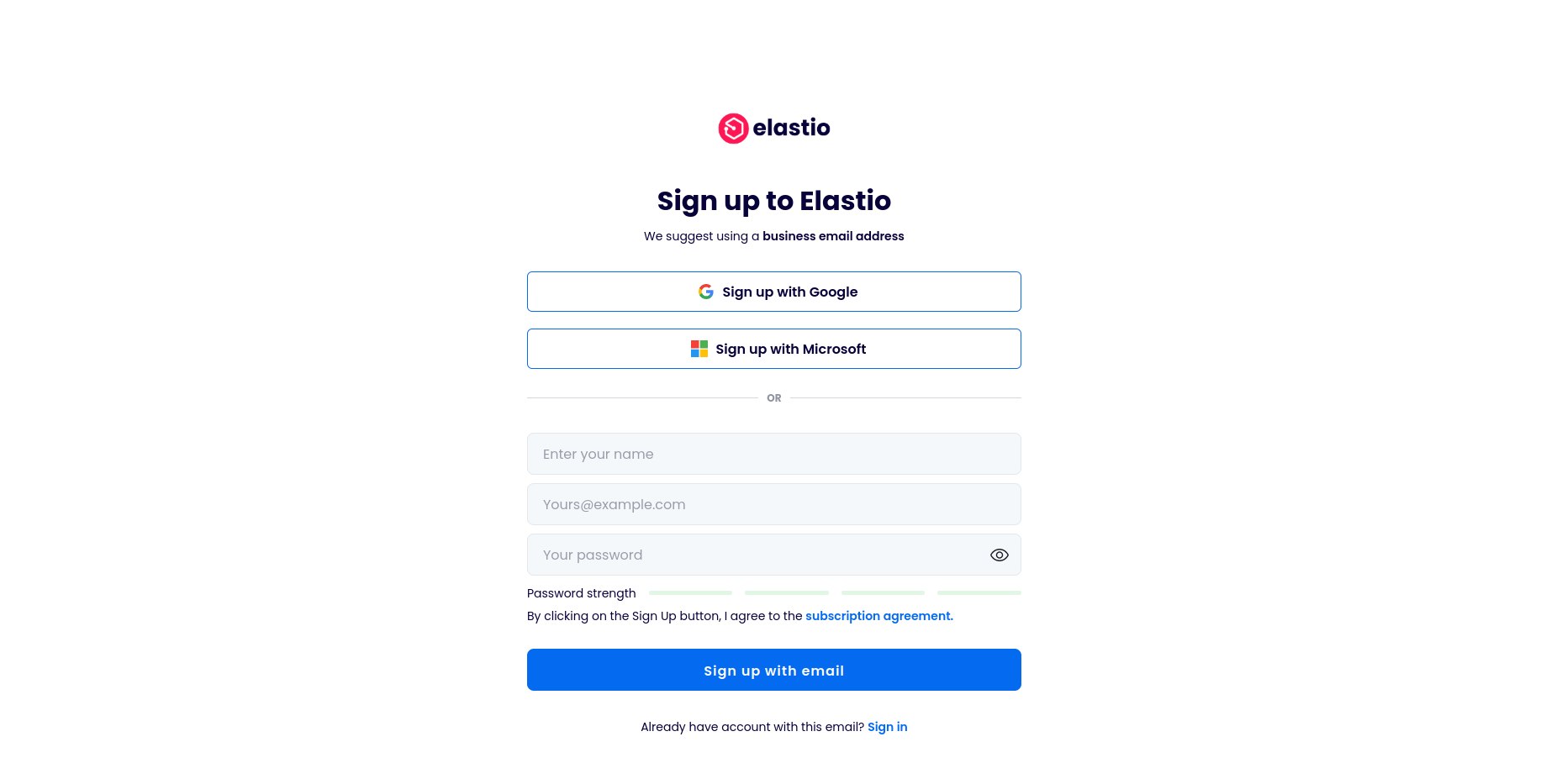 Figure 2.2: Sign up page